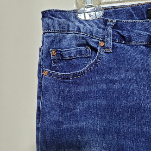 Kidpik Girls Blue Skinny Jeans Whiskering Five Pockets Medium Wash Size 16 - Picture 5 of 10